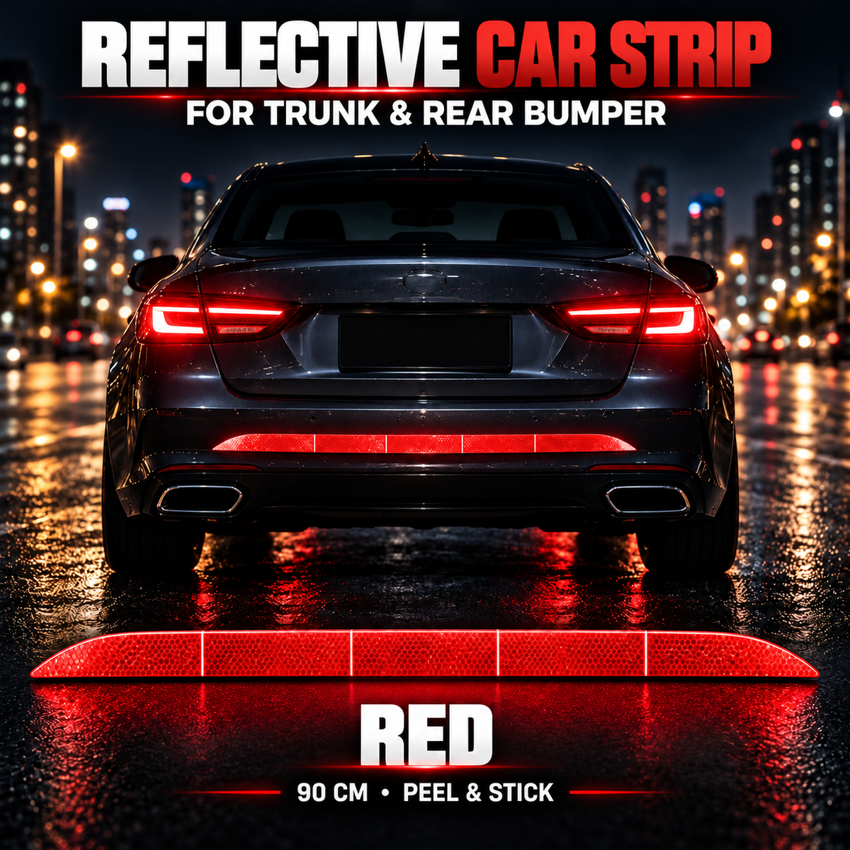 🚗 LIMITED‑TIME 50% OFF! 🔥Reflective Car Sticker Strips for Trunk & Rear Bumper