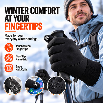 Winter Thermal Gloves for Men and Women Windproof Cold Resistant Touchscreen Non Slip Gloves for Cycling