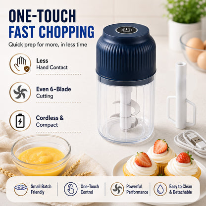 🥕 50% OFF NOW! 6-Blade Electric Food Chopper｜Chops Vegetables, Onions, Herbs, Nuts & Meat｜Cordless, One-Touch & Easy to Clean