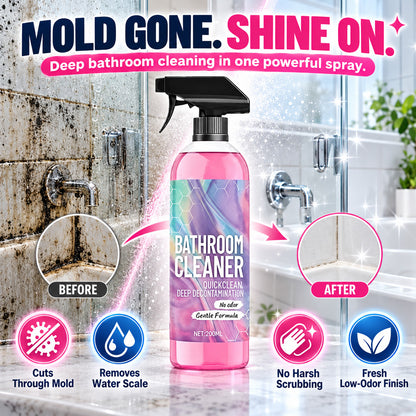 🧼Mould Remover Spray – Mould-Free Bathroom in 15 Minutes, Chlorine Free Black Mould Remover for Silicone Sealant, Grout, Tiles & Shower | Active Oxygen Formula, No Scrubbing, Odour Neutral, Safe for Kids & Pets