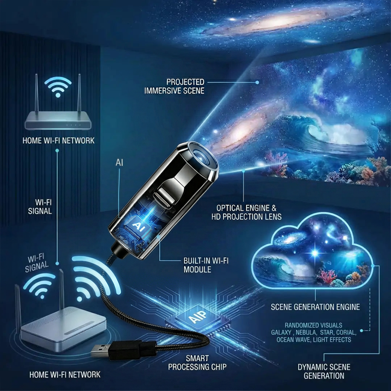 Celsiora® 🥳✨ Plug-and-Play HD Galaxy & Ocean Projector Night Light🌌🥳50,000+ Happy Users