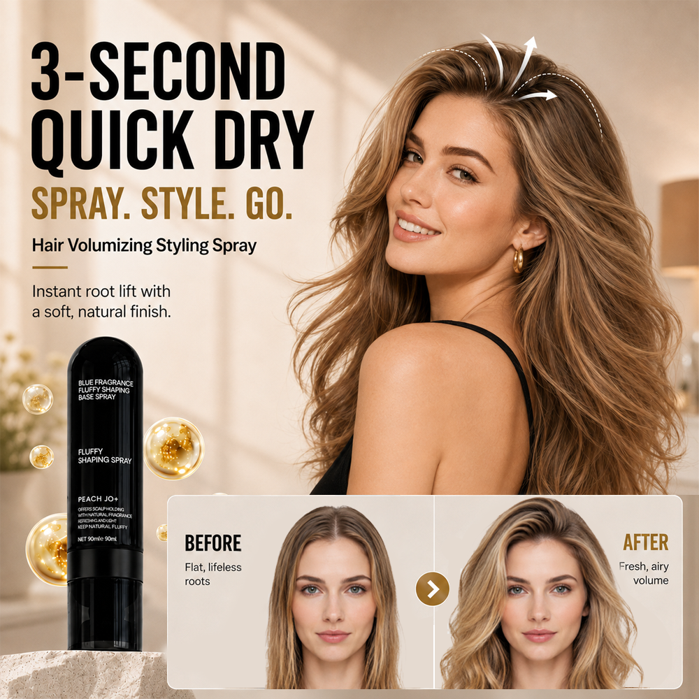 ☀️ Summer Hair Rescue 💇🏻‍♀️ 3-Second Volume Boost! Instantly Create Fluffy & Elegant Hairstyles! 👩 Peach-Scented Volumizing & Setting Spray