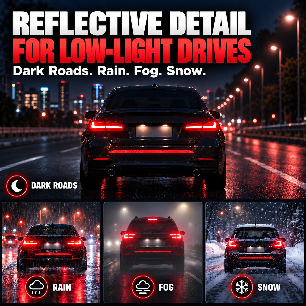 🚗 LIMITED‑TIME 50% OFF! 🔥Reflective Car Sticker Strips for Trunk & Rear Bumper