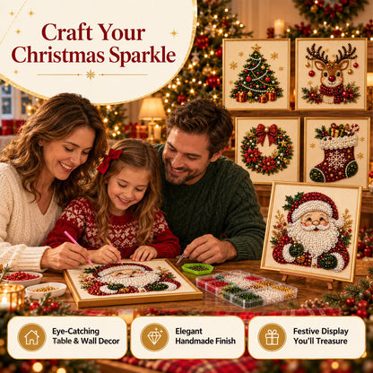 ✨ 3D Christmas Pearl Craft Kit🎅 – Relaxing DIY Holiday Art | All‑In‑One Framed Pearl Diamond Painting for Christmas Decor & Heartwarming Family Gifts