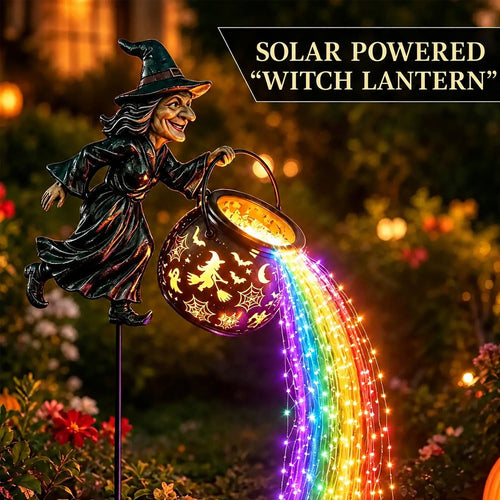 🔥50%OFF Today Only!🧙‍♀️🎃 A witch’s cauldron-shaped garden lamp with LED lighting – a striking outdoor decoration 🔮✨