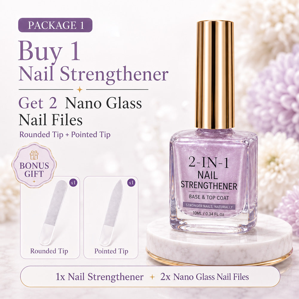 💅 50% OFF !! ⏰ Lilac Glossy Nail Strengthener – Strengthen Weak Nails & Restore Natural Shine