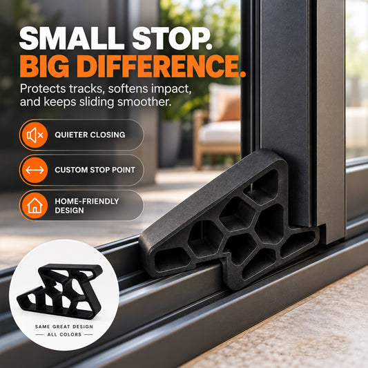 Cegliva®🎉🥳Secure Track Sliding Door & Window Stop – Shock-Absorbing Anti-Slam Rail Protector (🔥Buy 1 Get 1 Free)