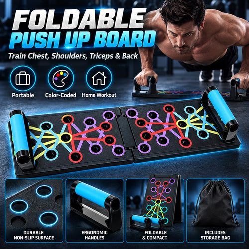 Foldable and multifunctional push-up board for training