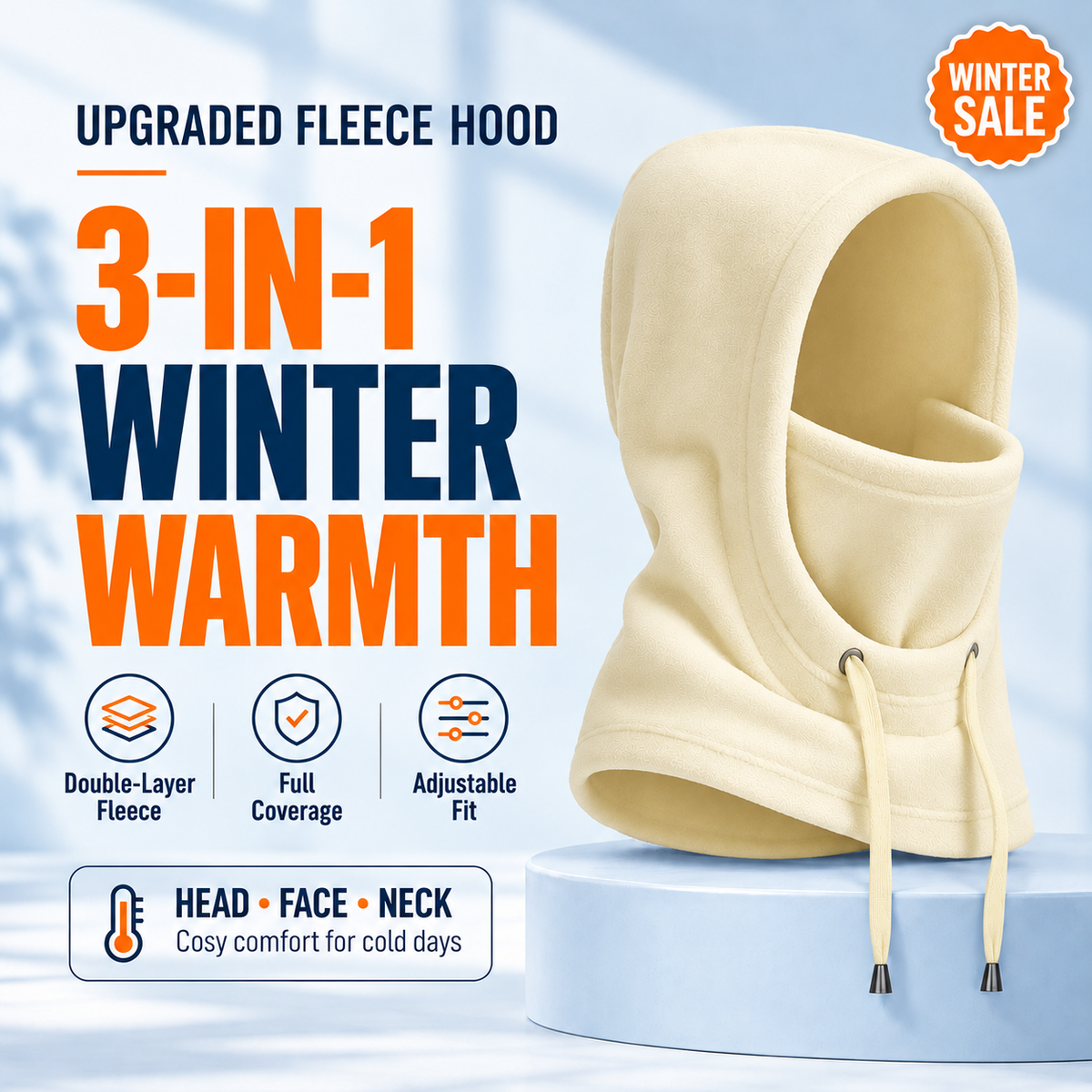 🥳2026 HOT SALE🥳💞50K+ SOLD! 🧣❄️ 50% OFF! 3-in-1 Winter Balaclava – windproof fleece covers head, neck, face & ears. Adjustable fit for skiing, cycling & cold weather!