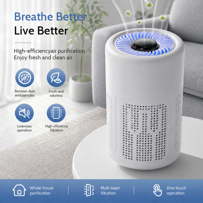 upsell 60%off🔇Limited Offer 💐Silent Air Purifier – Peaceful sleep, no noise😴