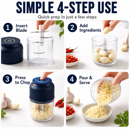 🥕 50% OFF NOW! 6-Blade Electric Food Chopper｜Chops Vegetables, Onions, Herbs, Nuts & Meat｜Cordless, One-Touch & Easy to Clean