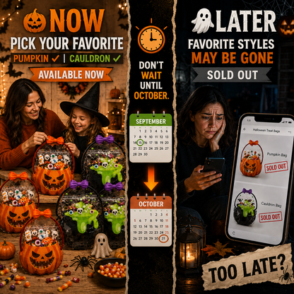 🎃 2026 Halloween Early Deal! 👻 40% OFF🎉Halloween Goodie Bags 🧡 Pumpkin & Cauldron Treat Bags for Trick-or-Treating, Parties & Spooky Fun 🍬 — Devareon®