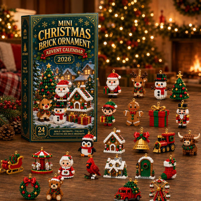 ⏳ Last day to save 49% – 🎄 24-Day Mini Christmas Ornament Advent Calendar | 24 unique festive buildable designs with hanging loops—perfect for decorating Christmas trees, wreaths, and holiday displays 🧱🎅