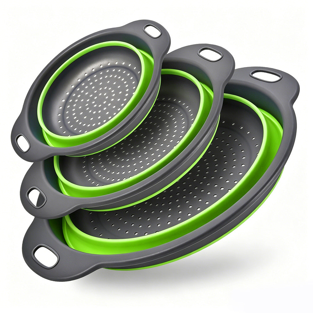 🥗 3-Piece Collapsible Colander Set – Fold Flat, Save Space & Easily Drain Pasta, Fruits & Veggies