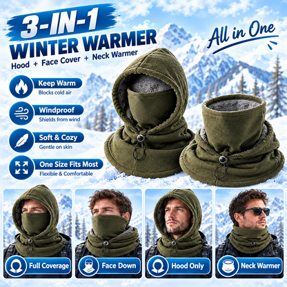 50% OFF | ❄️🔥Winter Essential Balaclava Hood 🧣– 3-in-1 Warm Face & Neck Coverage for Everyday Outings | Affordable Cold-Weather Must-Have