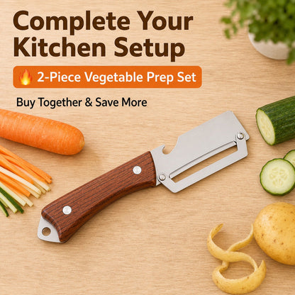 🥕 2-in-1 Multifunctional Vegetable Peeler Set | Peel, Slice & Julienne