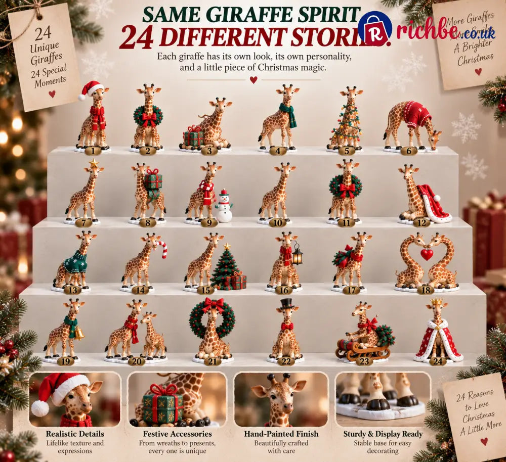 🦒 24 Days of Giraffe Christmas — 24 Unique Holiday Characters