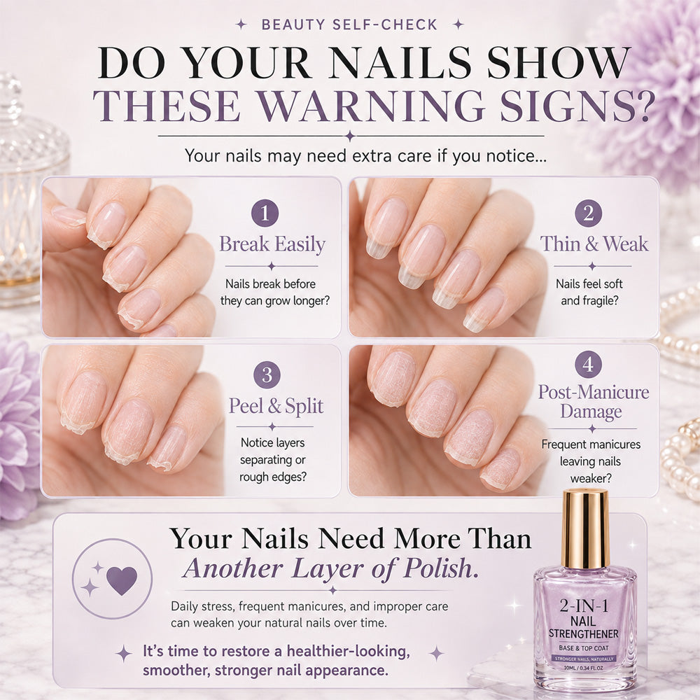 💅 40% OFF !! ⏰ Lilac Glossy Nail Strengthener – Strengthen Weak Nails & Restore Natural Shine