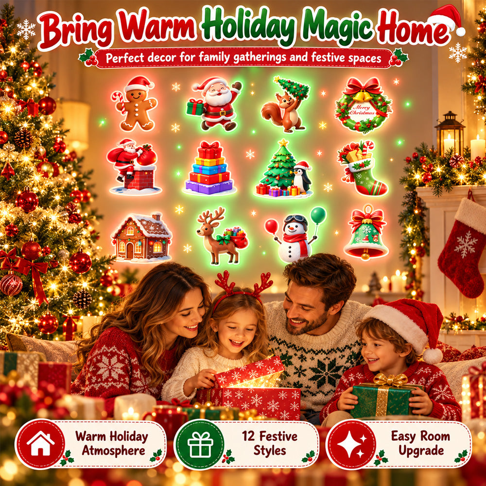 🥳New! Introductory Price - Half Price today🎄 Light-Up Christmas Wall Decals | No Drill, No Wires, Instant Holiday Glow 🎄
