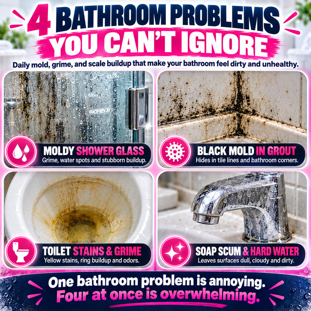 🧼Mould Remover Spray – Mould-Free Bathroom in 15 Minutes, Chlorine Free Black Mould Remover for Silicone Sealant, Grout, Tiles & Shower | Active Oxygen Formula, No Scrubbing, Odour Neutral, Safe for Kids & Pets