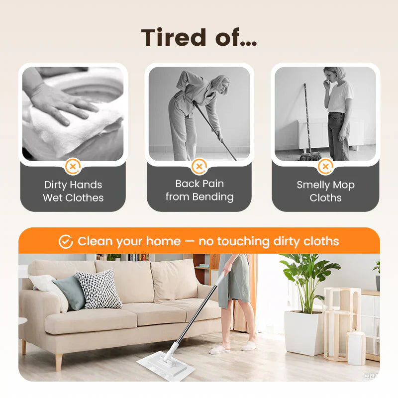 💥New Year's Offer: 50% Off💥Disposable Dust Mop with 5 Reusable Cloths 🧹-Remifa®