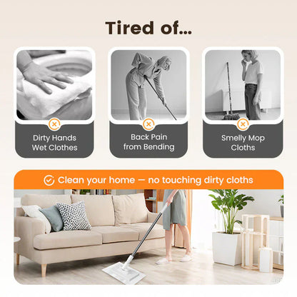 💥New Year's Offer: 50% Off💥Disposable Dust Mop with 5 Reusable Cloths 🧹-Remifa®