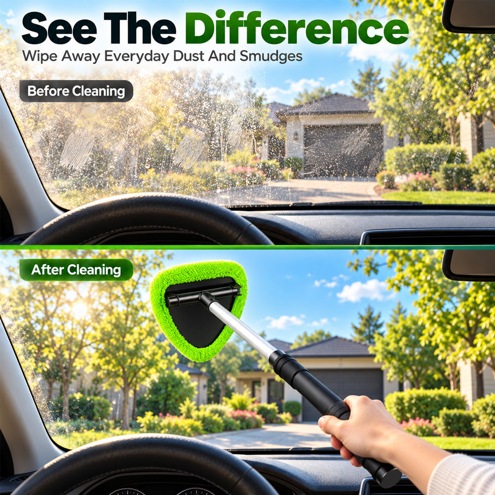 🚗 50% OFF🧼 9PCS Car Window Cleaner Kit✨ Extendable Handle & Windshield Cleaning Tool