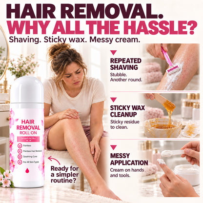 👑 LIMITED-TIME 50% OFF! | Gentle Smooth Roll-On Body Hair Removal—Smooth Legs, Bikini Line & Underarms in Minutes, No Razor Burn, No Wax, No Mess