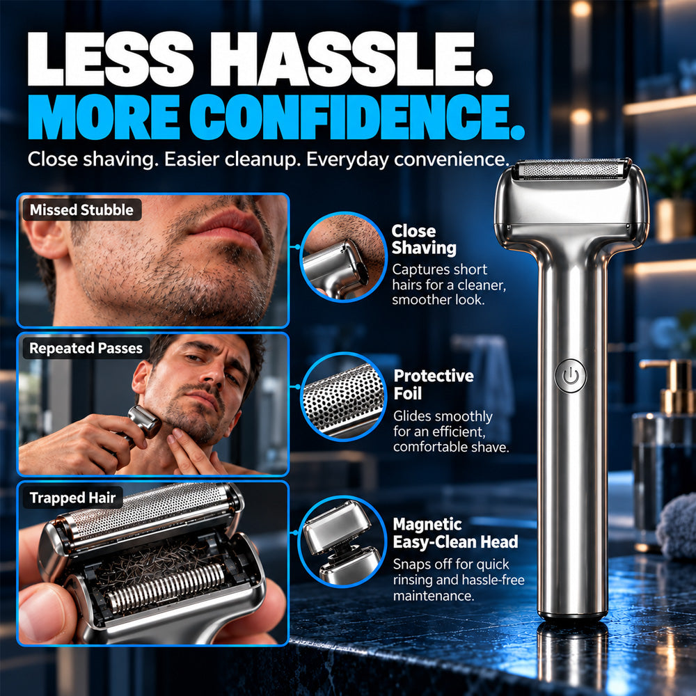 🪒Men's Rechargeable Foil Electric Shaver ⚡🧔– Efficient Close Shaving, Cordless Portable Wet & Dry Beard Razor for Daily Grooming