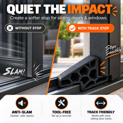 Cegliva®🎉🥳Secure Track Sliding Door & Window Stop – Shock-Absorbing Anti-Slam Rail Protector (🔥Buy 1 Get 1 Free)