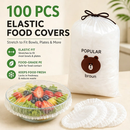 🍽️✨ 100PCS Stretch Bowl Covers – Elastic Bowl & Plate Covers for Easy Food Storage 🥗