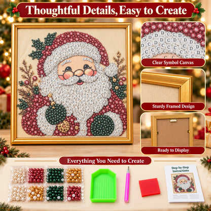 ✨ 3D Christmas Pearl Craft Kit🎅 – Relaxing DIY Holiday Art | All‑In‑One Framed Pearl Diamond Painting for Christmas Decor & Heartwarming Family Gifts