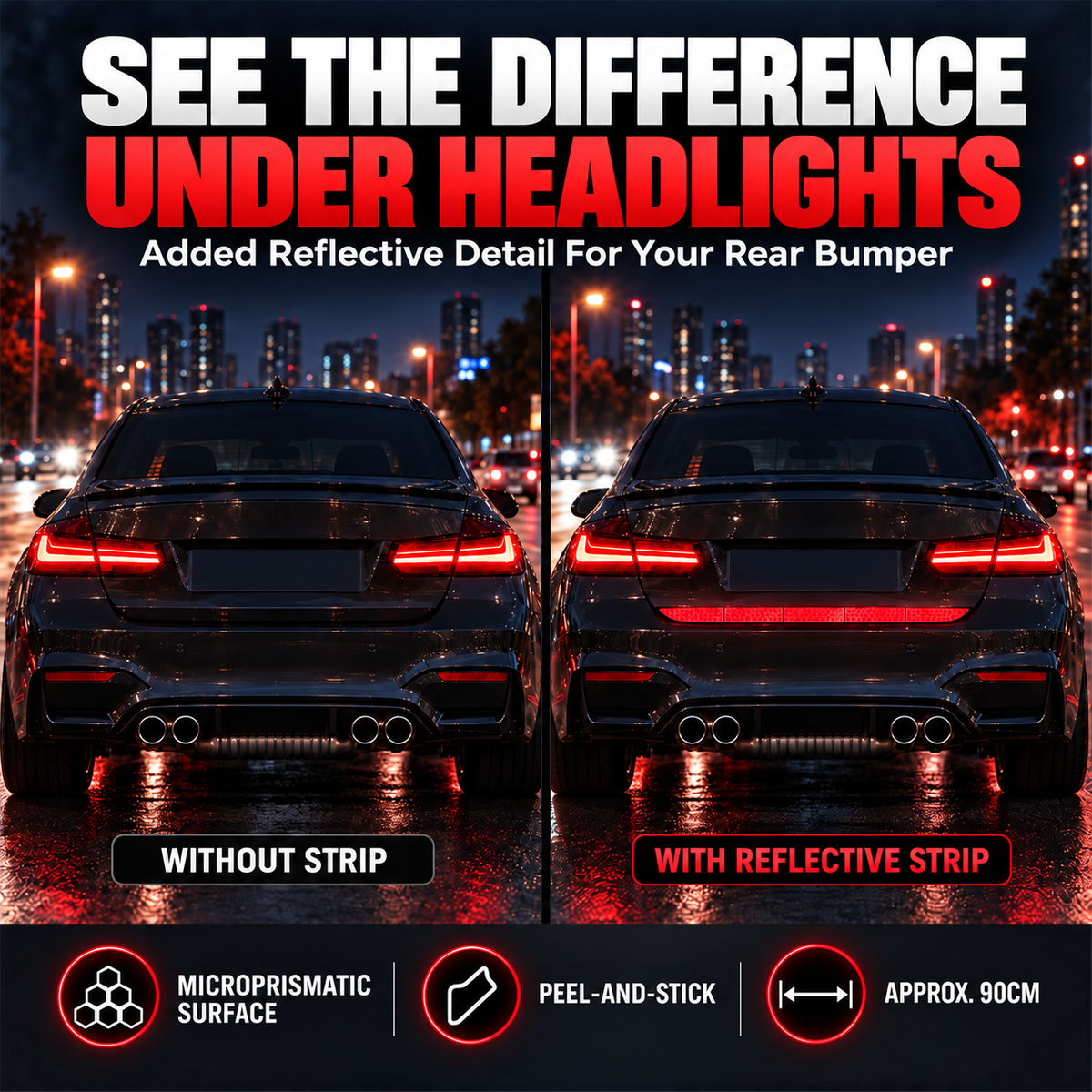 🚗 LIMITED‑TIME 50% OFF! 🔥Reflective Car Sticker Strips for Trunk & Rear Bumper