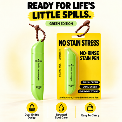Portable Dual-Head Stain Remover Pen✨ Instant No-Rinse Emergency Spot Cleaner for Clothes, Oil & Coffee Stains