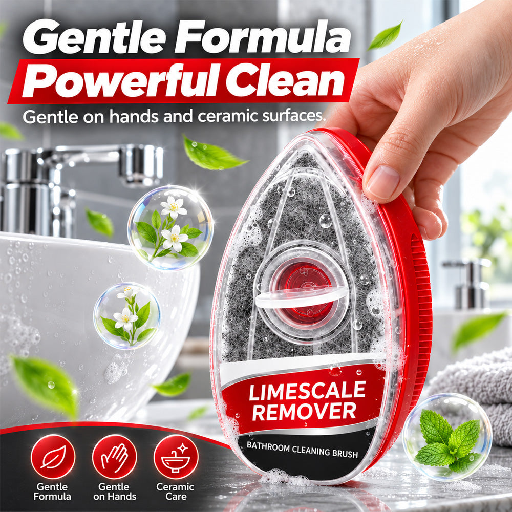 🛁 Buy 2 Get 1 Free 🏆🏆Bathroom Cleaning Brush – Built-In Cleaner Dispenser | Effortless Soap Scum & Limescale Removal for Shower Glass, Tiles & Sinks ✨