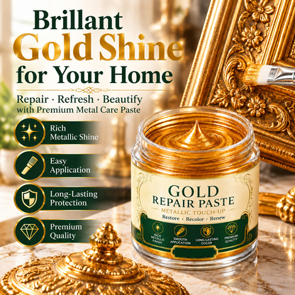 🎁 BUY 2 GET 1 FREE+50% OFF!! Gold Metallic Repair Paste with Brush – Revive Worn Frames & Furniture and Refresh Your Décor Without Buying New
