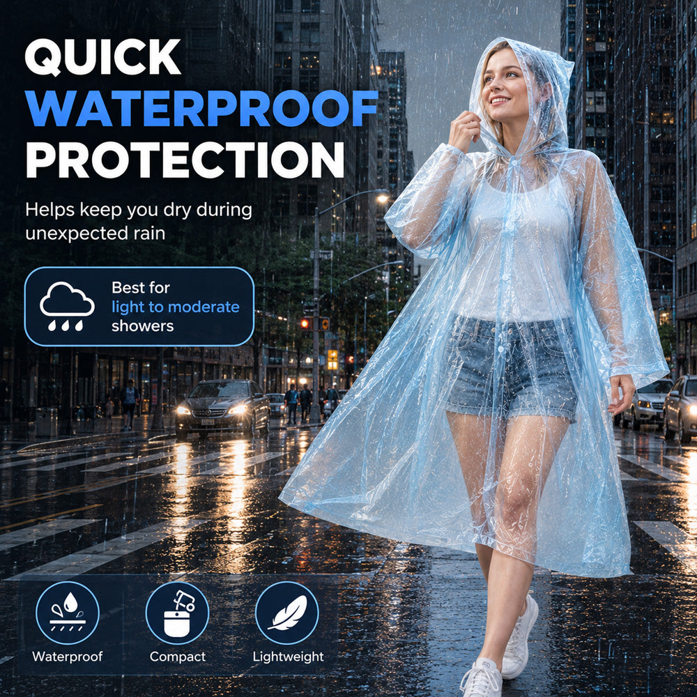 🌧️ 50% OFF! Pocket-Size Emergency Rain Poncho, Ball-Packed Waterproof Raincoat, One-Size Lightweight Rain Protection for Travel, Hiking & Outdoor🌈