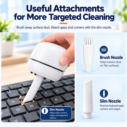 🎉50% OFF🎉✨ Portable Mini Desk Vacuum Cleaner | USB Rechargeable Compact Desktop Vacuum for Keyboard, Dust, Crumbs & Car Cleaning