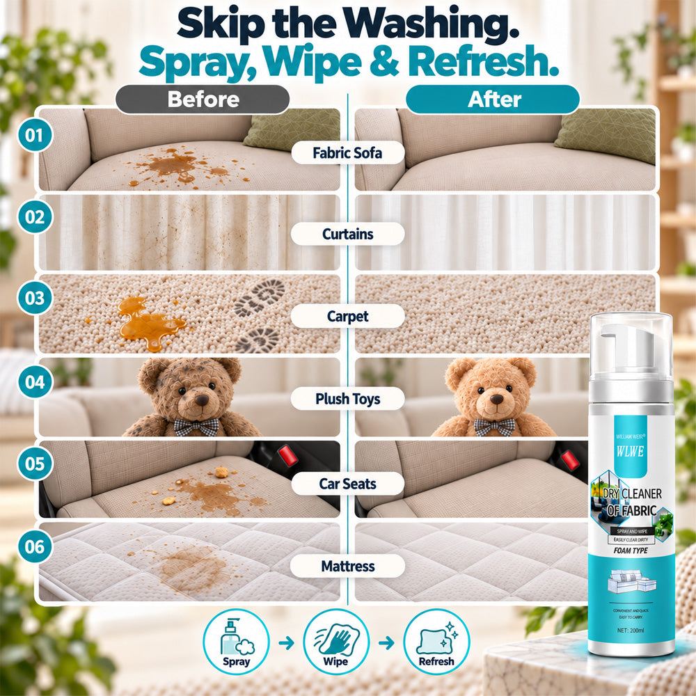 🫧🫧 No Washing, No Soaking – Powerful Foam Fabric Stain Cleaner