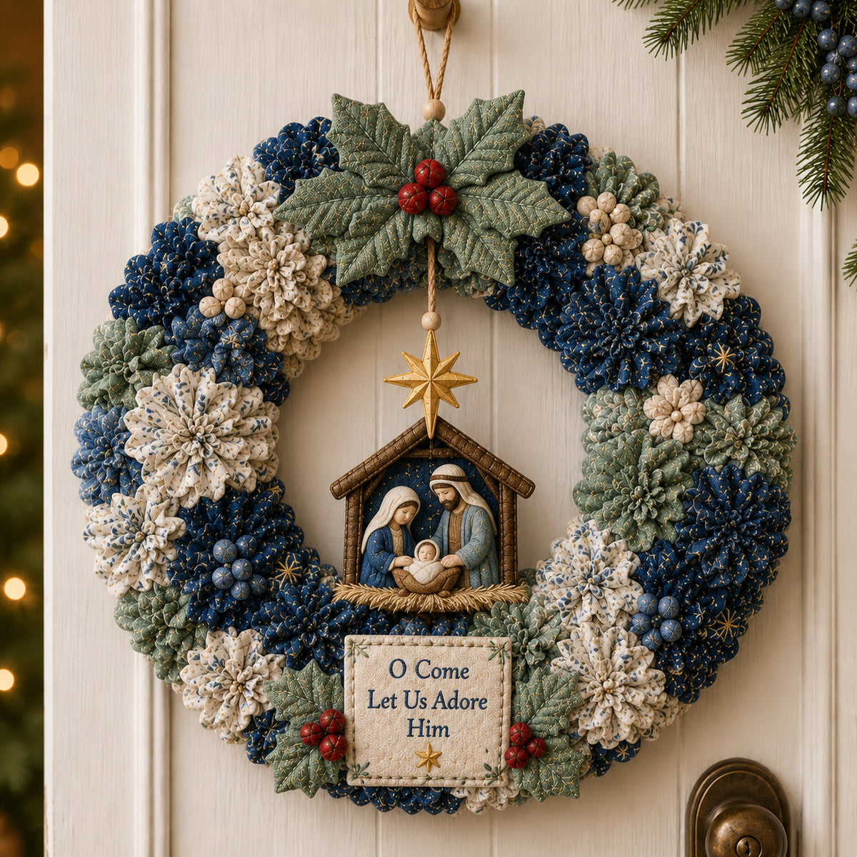 🎄 3D Fabric Poke Wreath DIY Kit🔥