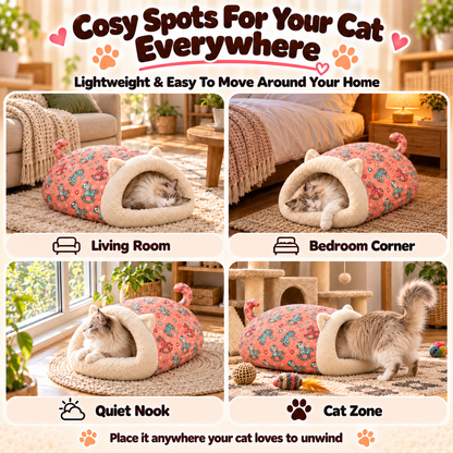 🐾🔥 Best Seller! Semi-Enclosed Warm Pet Sleeping Bag Bed – Windproof Plush Cozy Nest for Cats & Small Dogs, Perfect for Winter Naps ❄️
