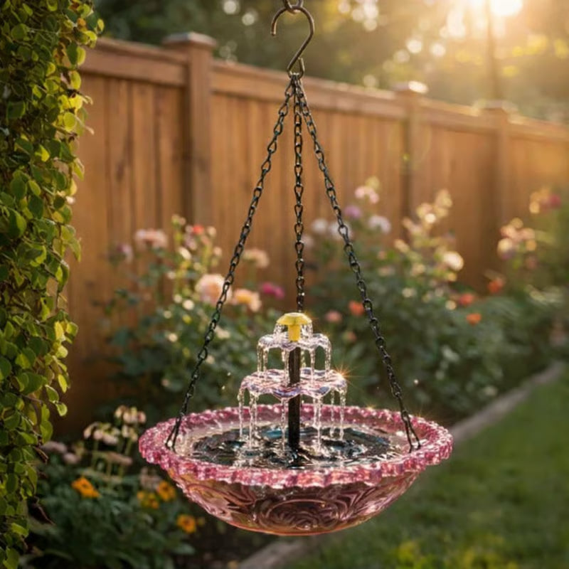 🔥🔥2026 Spring Sale 40% Off--🐦Solar Cascade Hanging Bird Bath Fountain