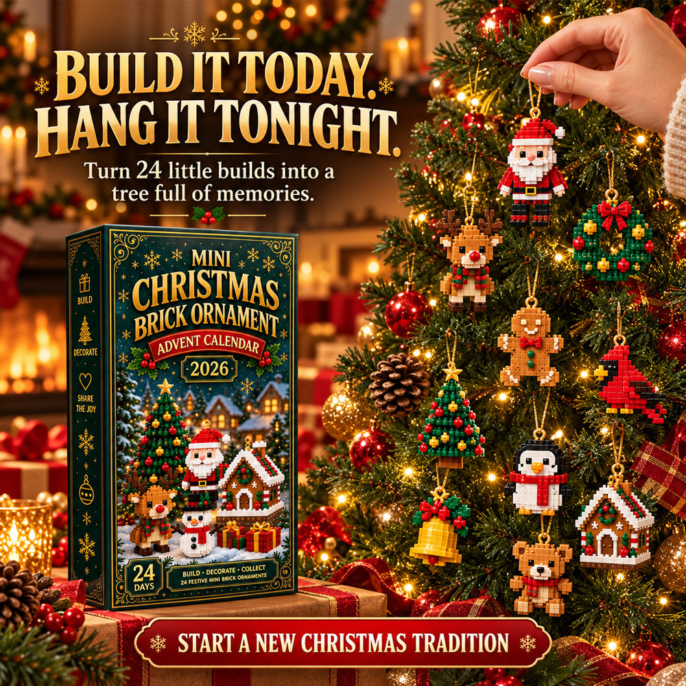 ⏳ Last day to save 49% – 🎄 24-Day Mini Christmas Ornament Advent Calendar | 24 unique festive buildable designs with hanging loops—perfect for decorating Christmas trees, wreaths, and holiday displays 🧱🎅