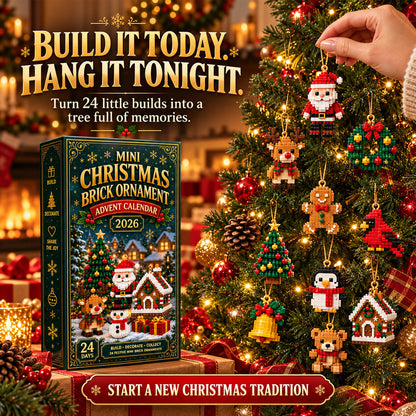⏳ Last day to save 49% – 🎄 24-Day Mini Christmas Ornament Advent Calendar | 24 unique festive buildable designs with hanging loops—perfect for decorating Christmas trees, wreaths, and holiday displays 🧱🎅
