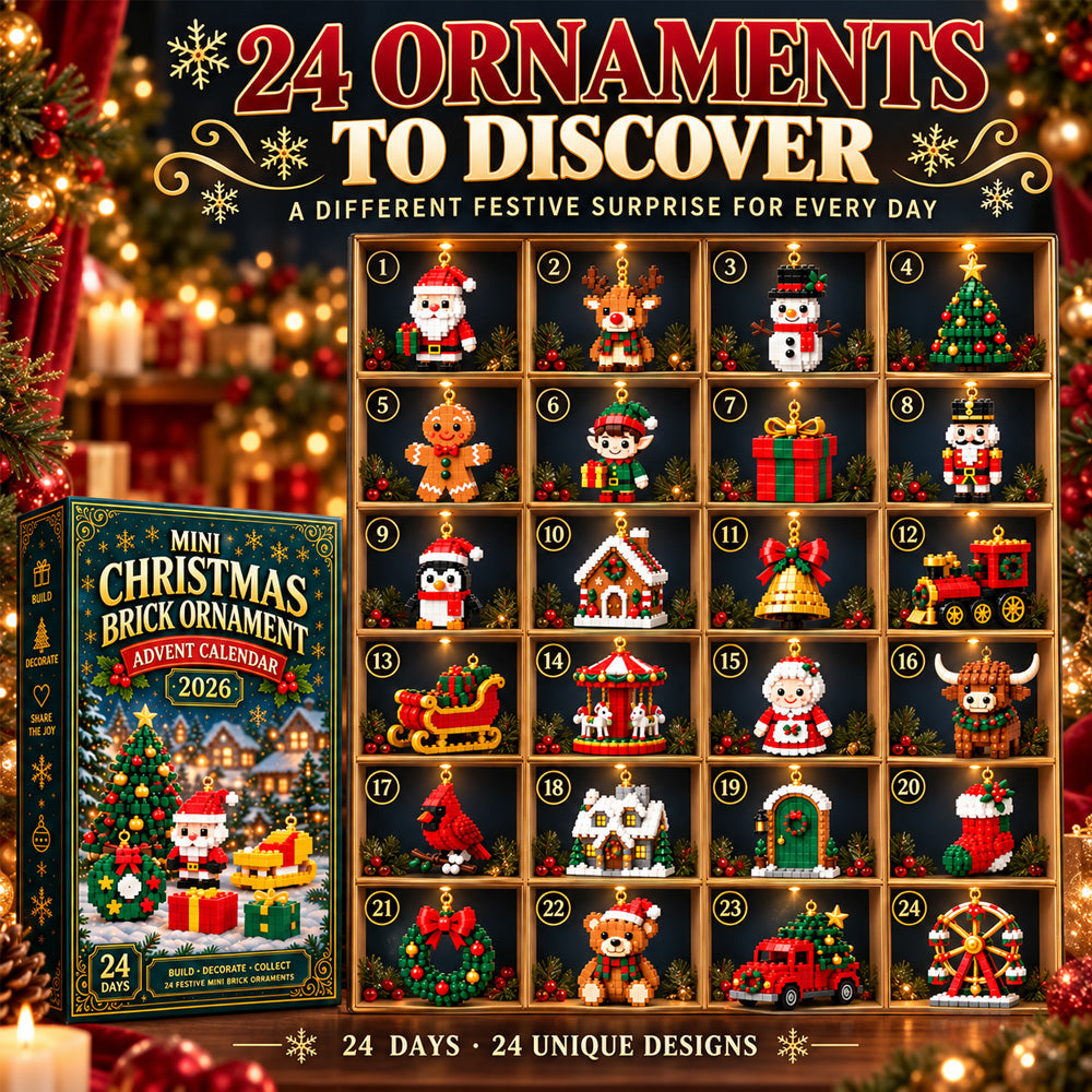 ⏳ Last day to save 49% – 🎄 24-Day Mini Christmas Ornament Advent Calendar | 24 unique festive buildable designs with hanging loops—perfect for decorating Christmas trees, wreaths, and holiday displays