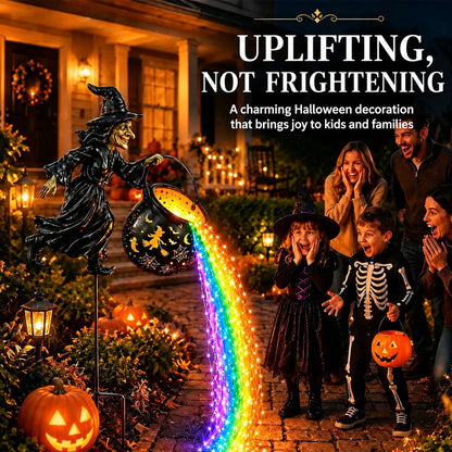 🔥50%OFF Today Only!🧙‍♀️🎃 A witch’s cauldron-shaped garden lamp with LED lighting – a striking outdoor decoration 🔮✨