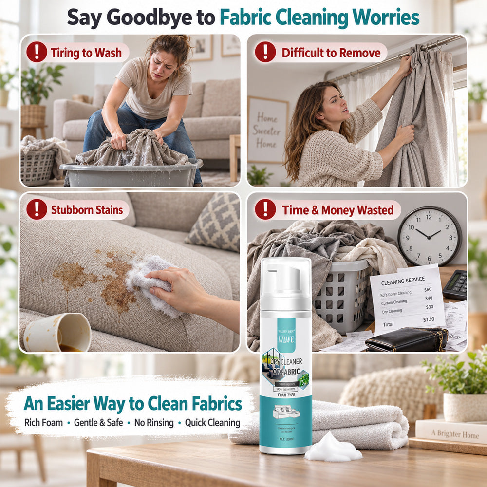 🫧🫧 No Washing, No Soaking – Powerful Foam Fabric Stain Cleaner
