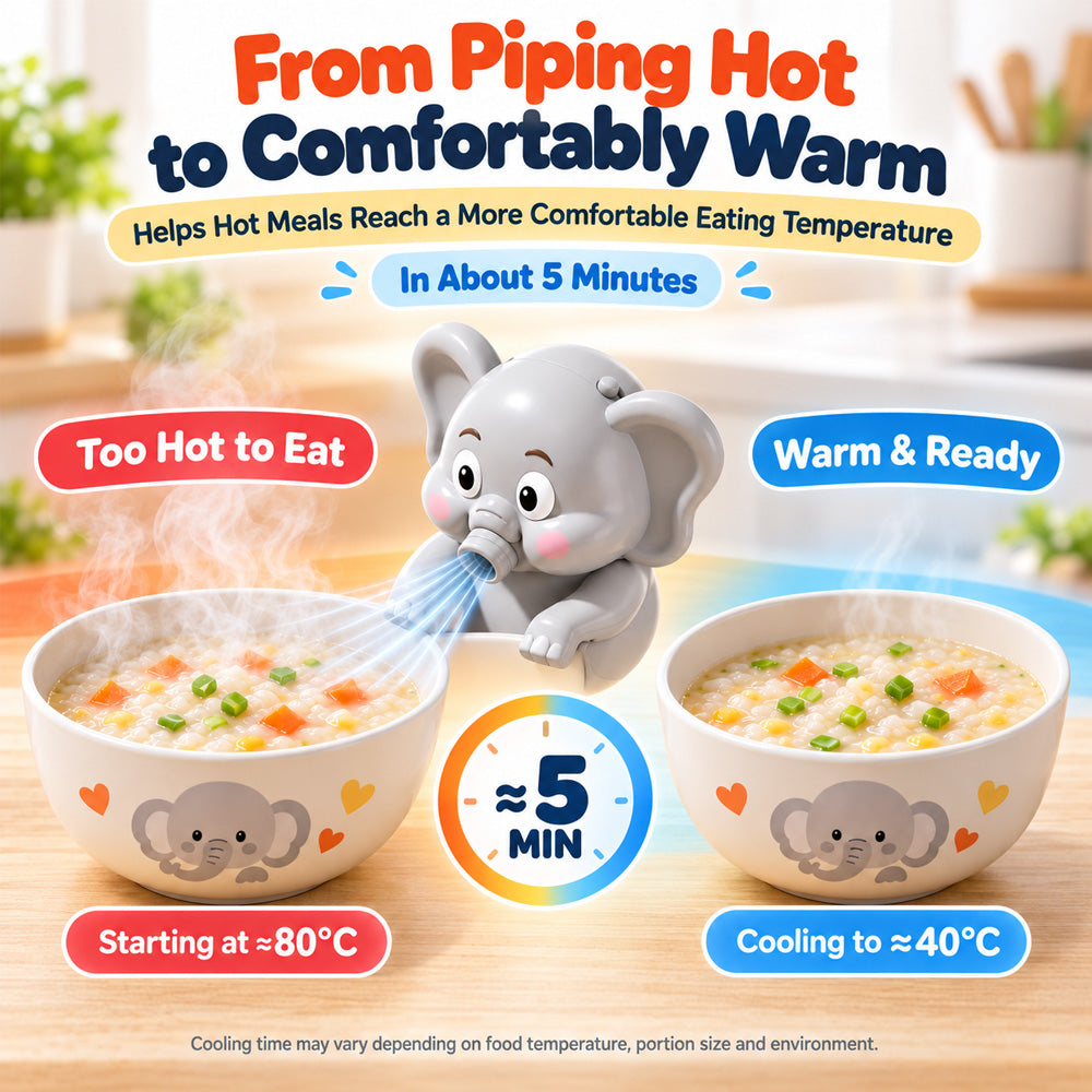 🐘 Hands-Free Food Cooling Fan – Cool Hot Meals Faster Without Blowing