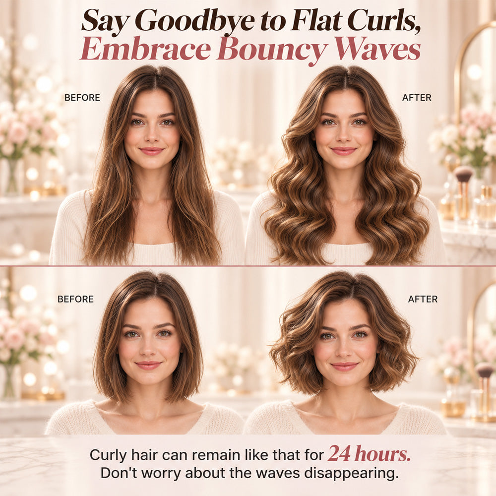 ✨ 💈 LIMITED-TIME 50% OFF! 💐 Wavy Curling Iron – Effortless Clamp-and-Hold Styling, Save Time on Your Everyday Look