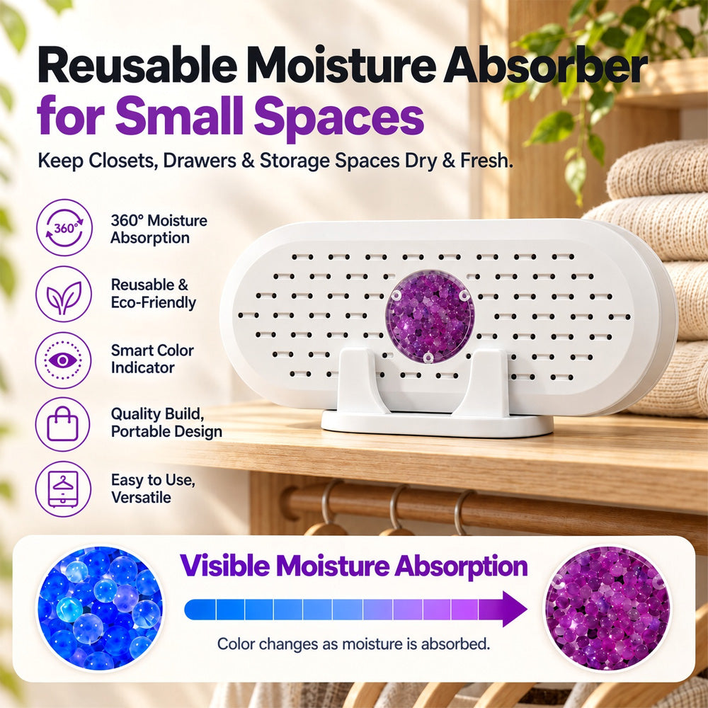 ⏰ Mini Reusable Dehumidifier – Portable Moisture Absorber for Home, Closet & Bathroom upsell